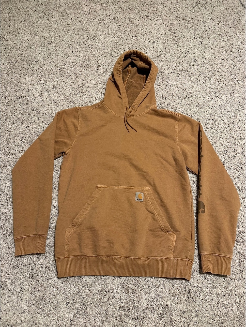 Carhartt Relaxed Fit Hoodie in Brown, Size Small